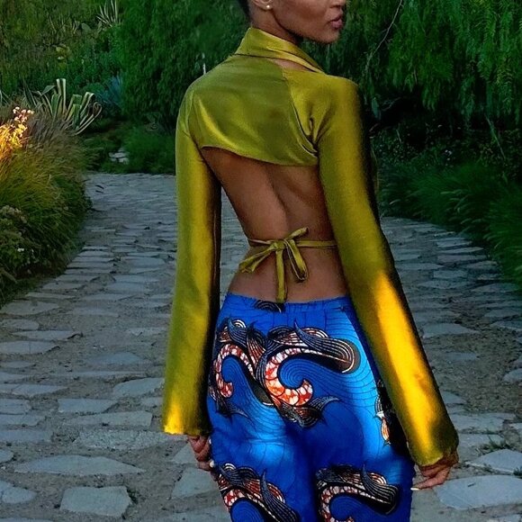 Olive Green Bolero Cropped Shrug & Fixed By B Special Tee Top | Custom Made - Picture 3 of 3